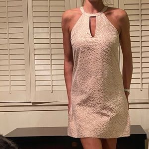 Amanda Uprichard pink metallic polka dot dress